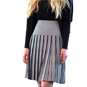 Apparalel Knit Pleat Infinity Skirt Houndstooth